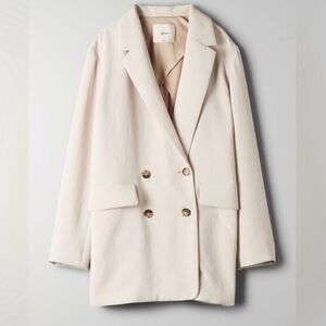 Wilfred Double-Breasted Blazer in Bone White